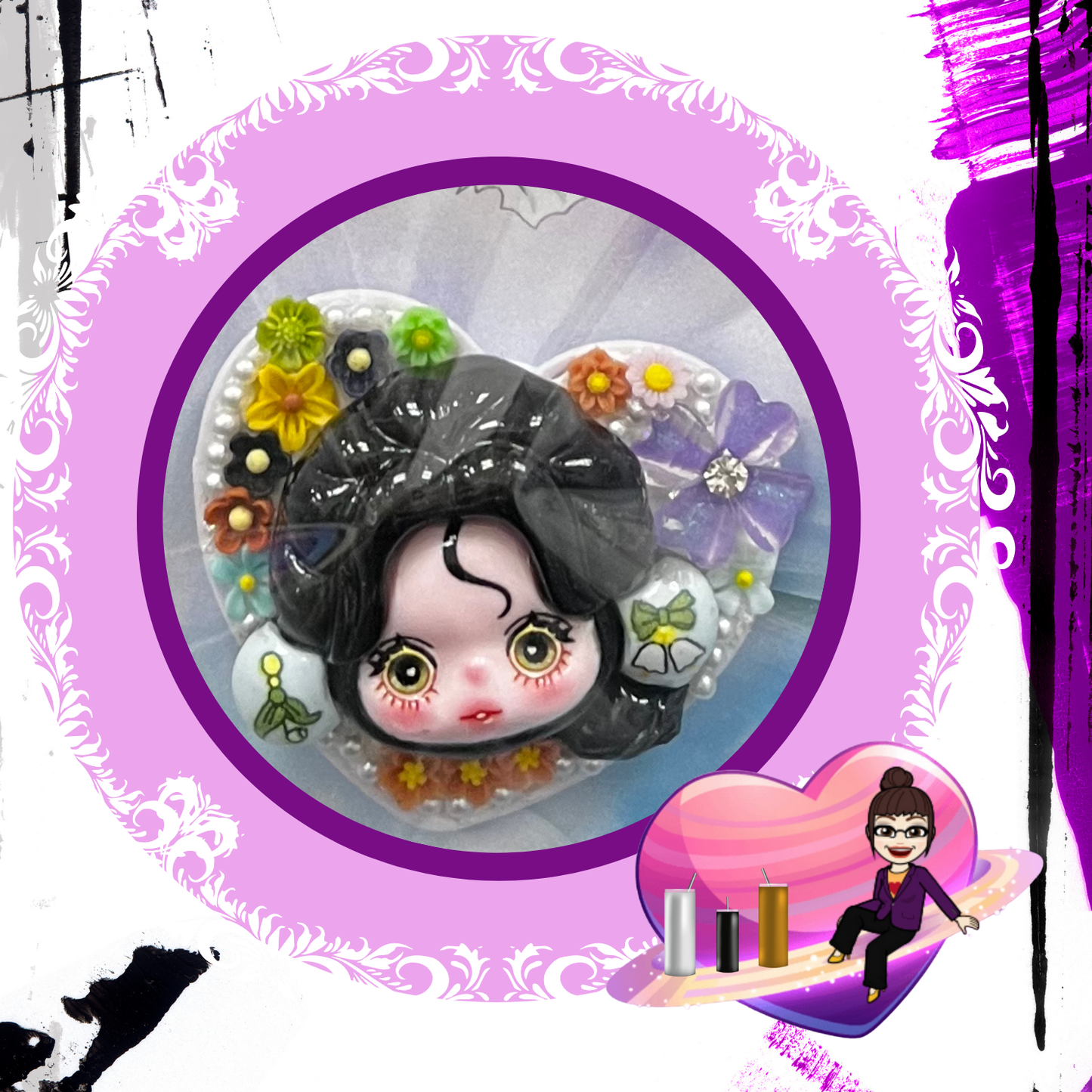 Black Hair Girl Heart