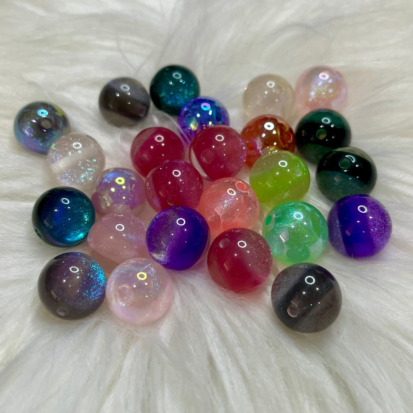 Cat Eye Glitter Beads (16mm)