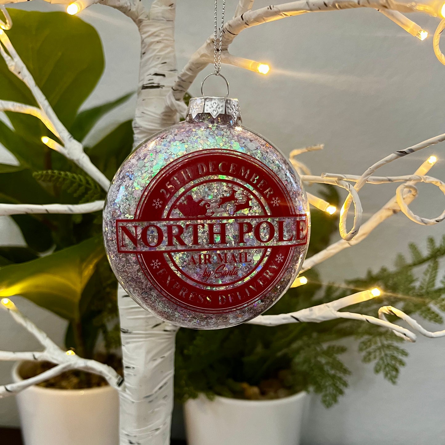 North Pole Glass Ornament