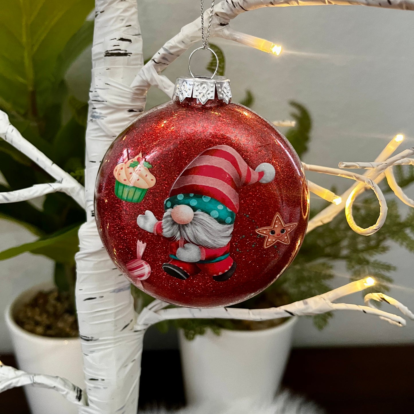 Gnome Glass Ornament