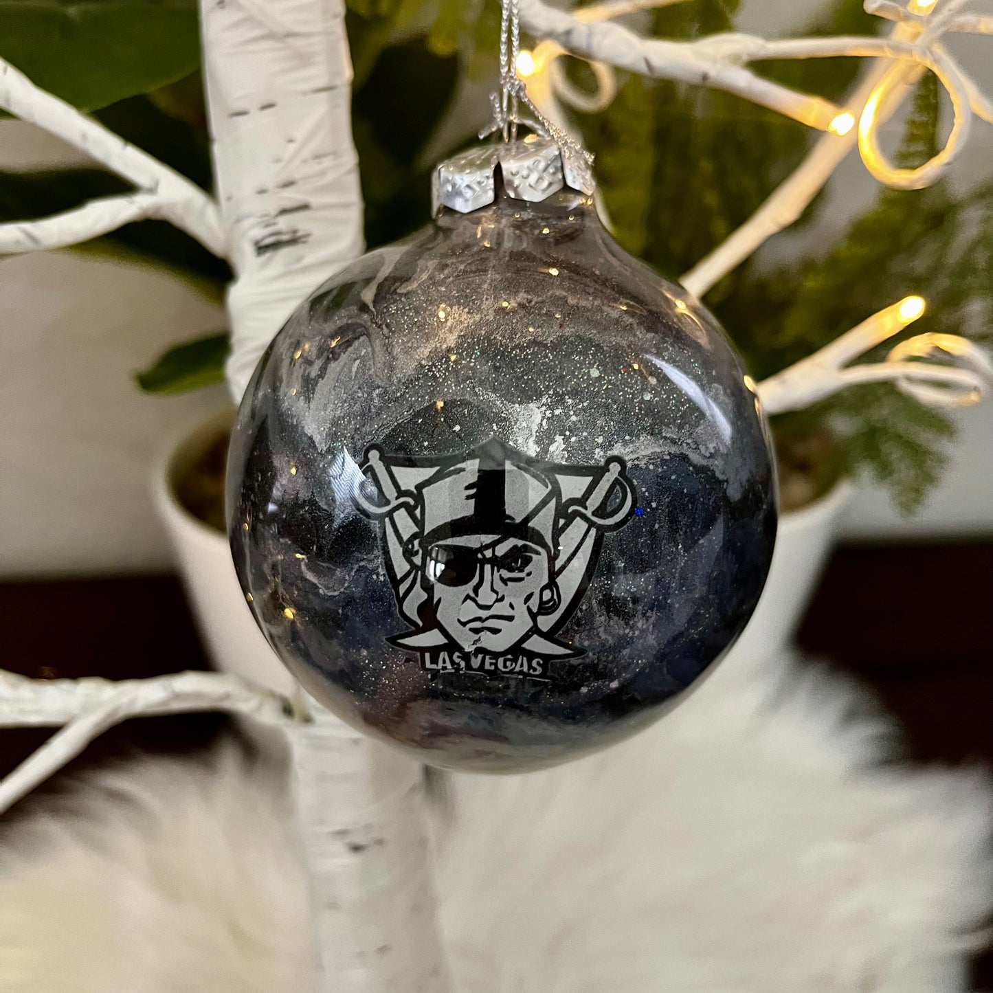 Football Glass Ornament