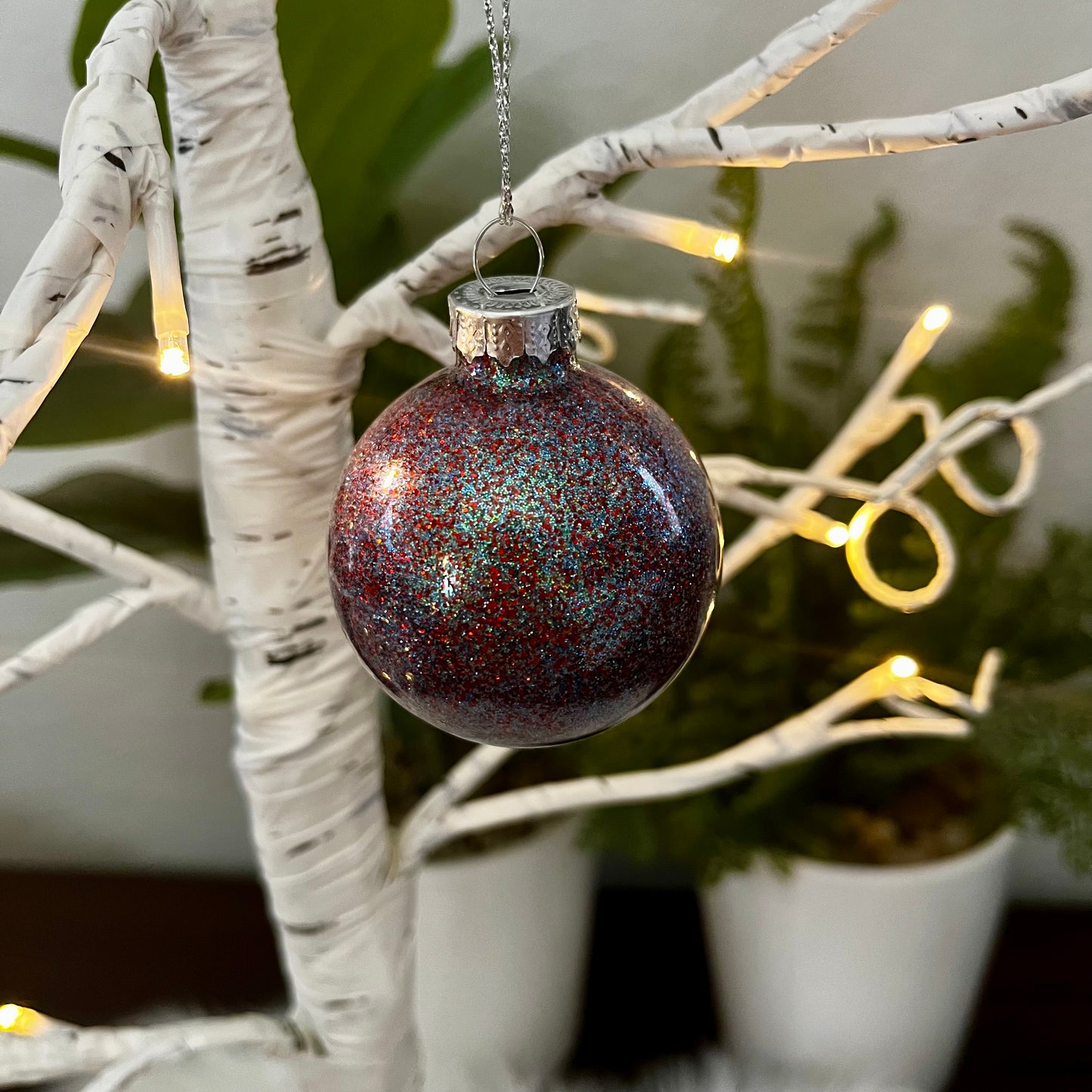 Glittered Up Glass Ornament