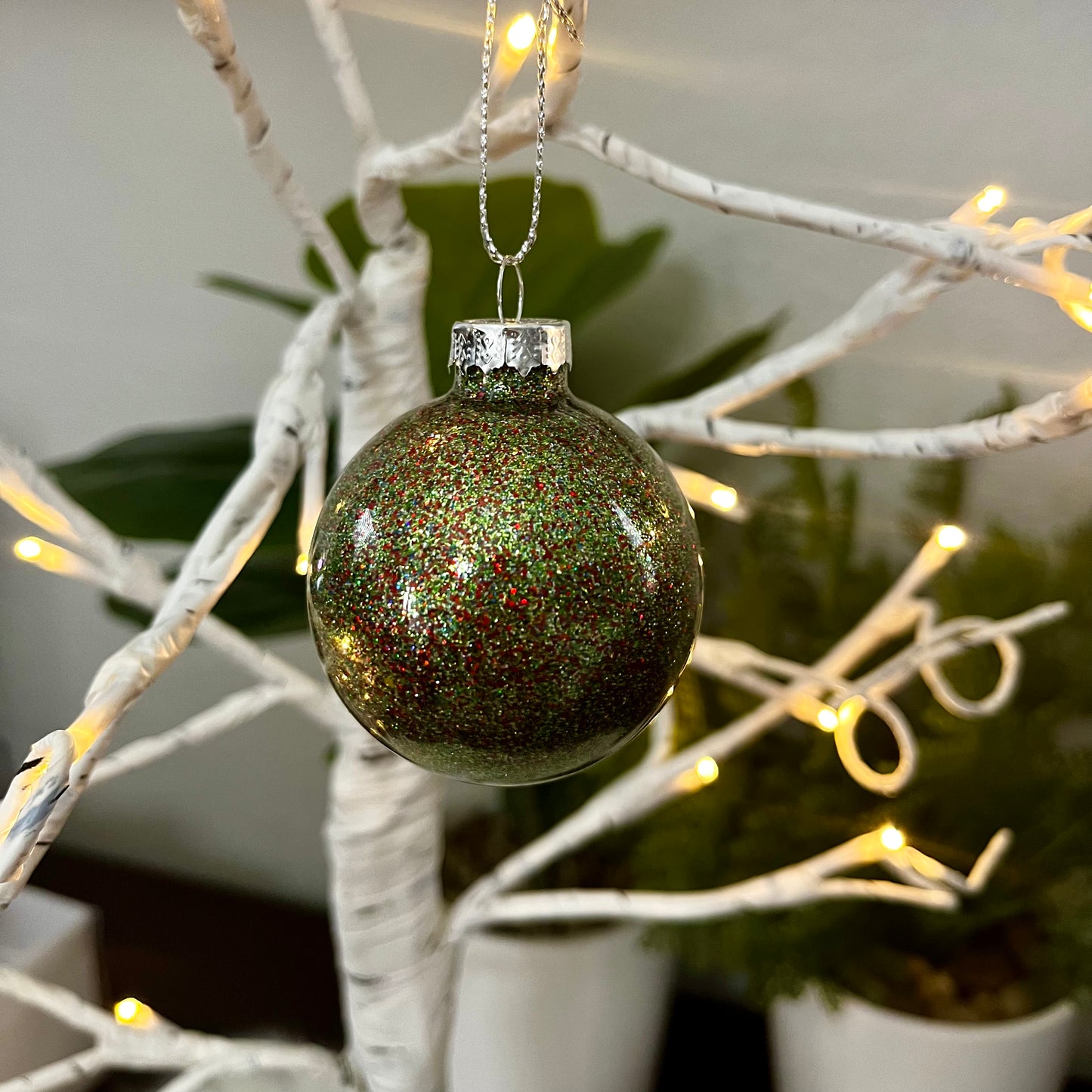 Green Glitter Glass Ornament