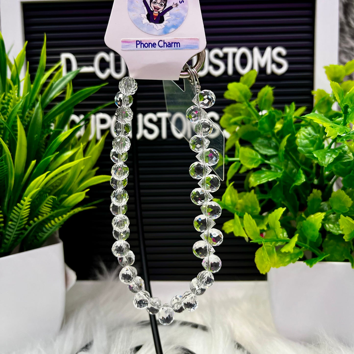 Clear Tear Drop Phone Charm