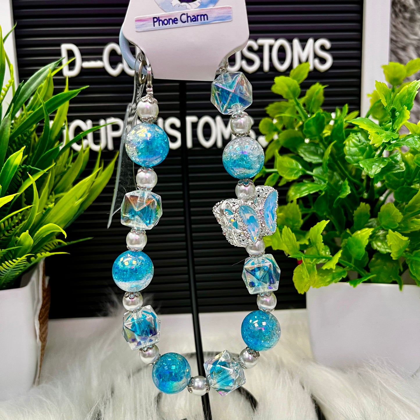 Butterfly Teal Phone Charm