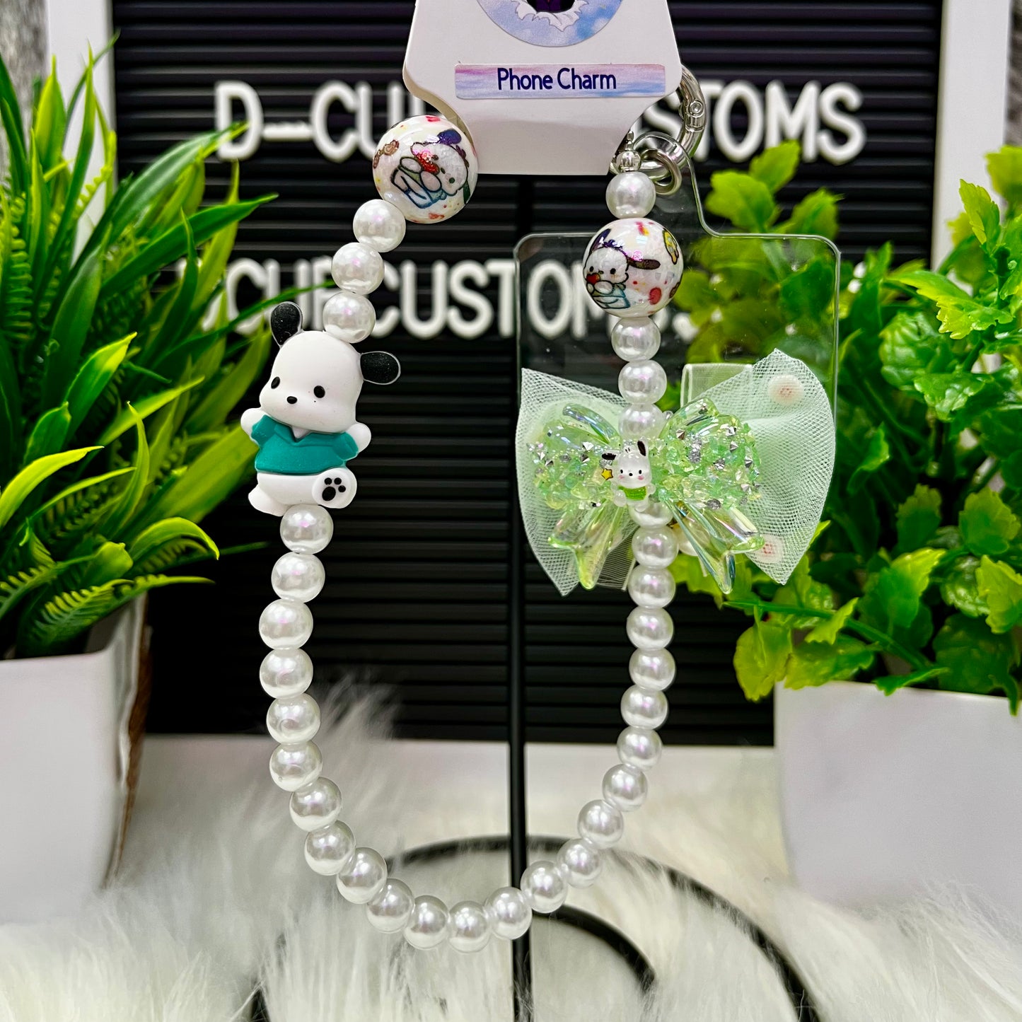 Dog on Bow HK Phone Charm