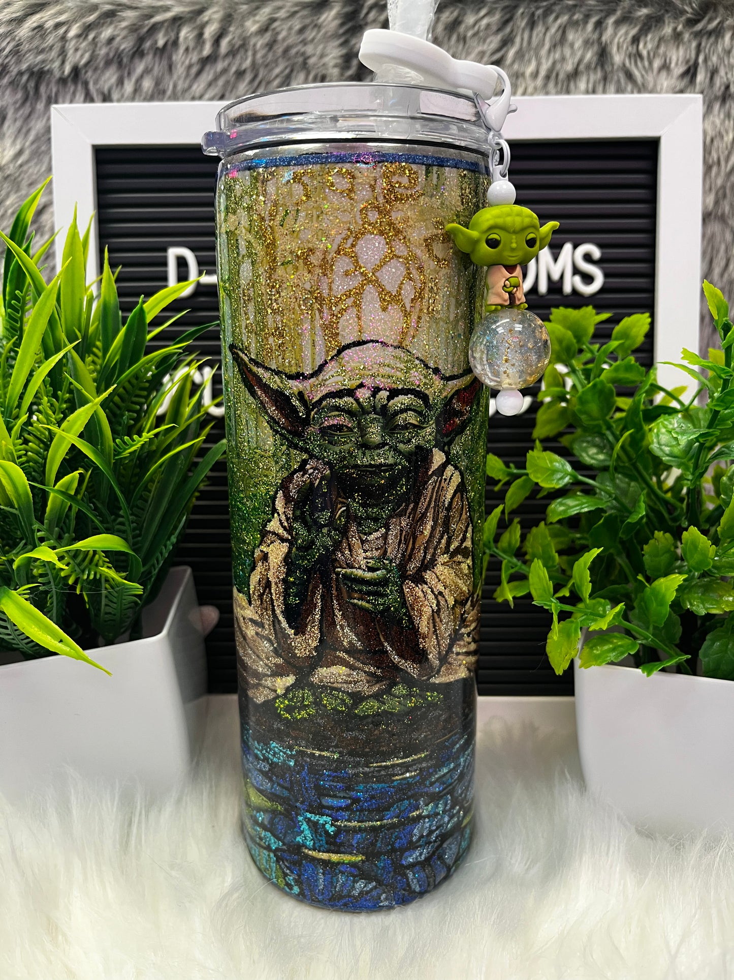 Green Alien Painted Glitter