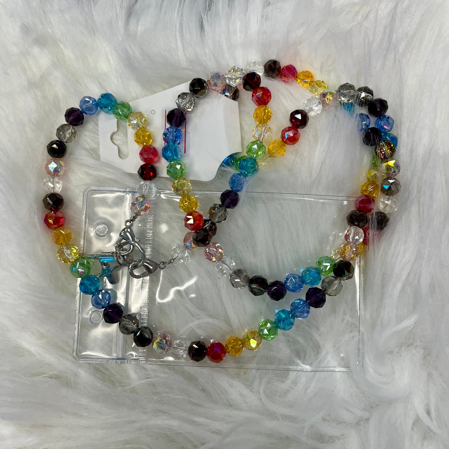 Rainbow Bead Mix Lanyard