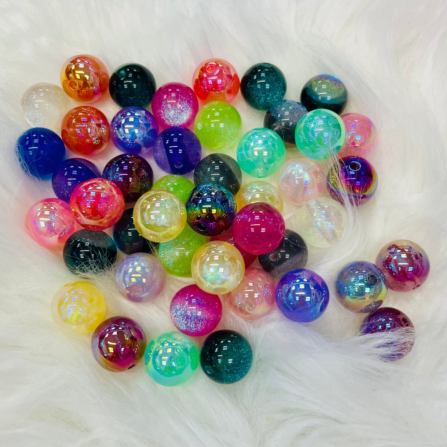Cat Eye Glitter Beads (16mm)