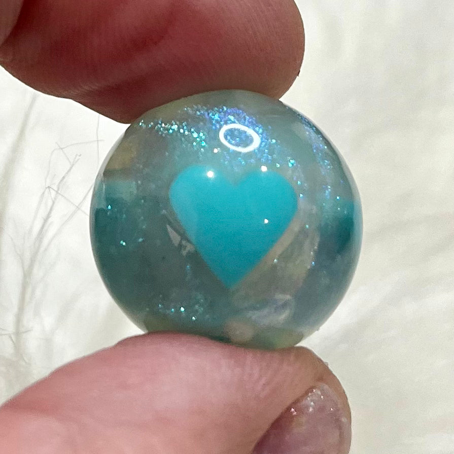 Heart Glitter Round (18mm)