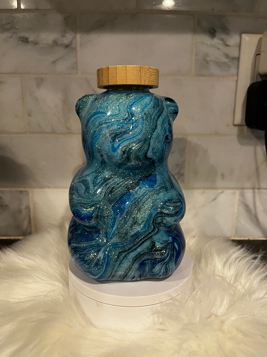 Glass Bear Honey Jar