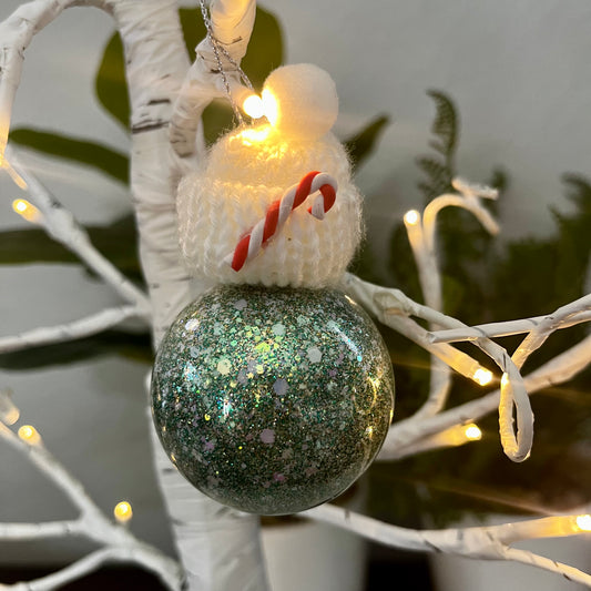 Candy Cane Glass Ornament