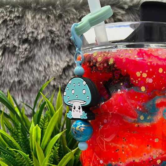 Teal Mushroom Charm